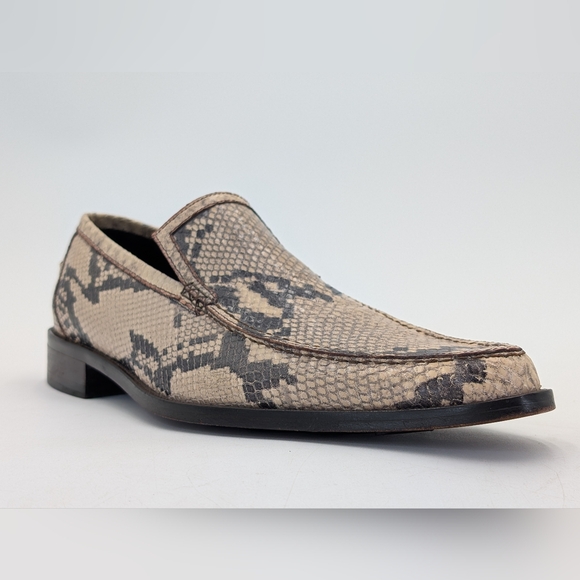 Donald J Pliner Snakeskin Loafer Men Sz US 8M / EU 40.5 Tan and Brown Points Toe main image 6